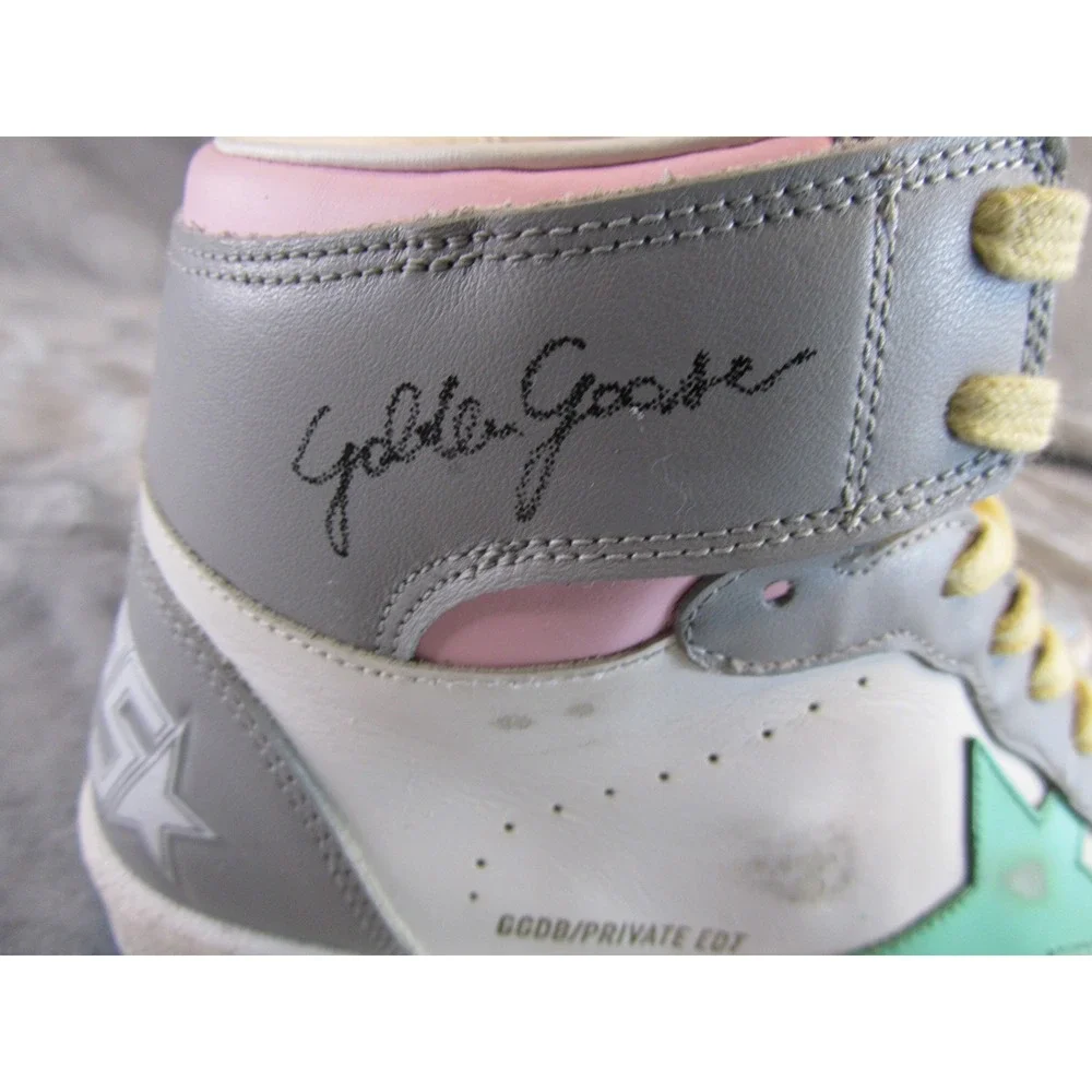 Golden Goose Sky-Star High Top Sneakers White Grey Mint Green Pink Womens - Picture 4 of 13